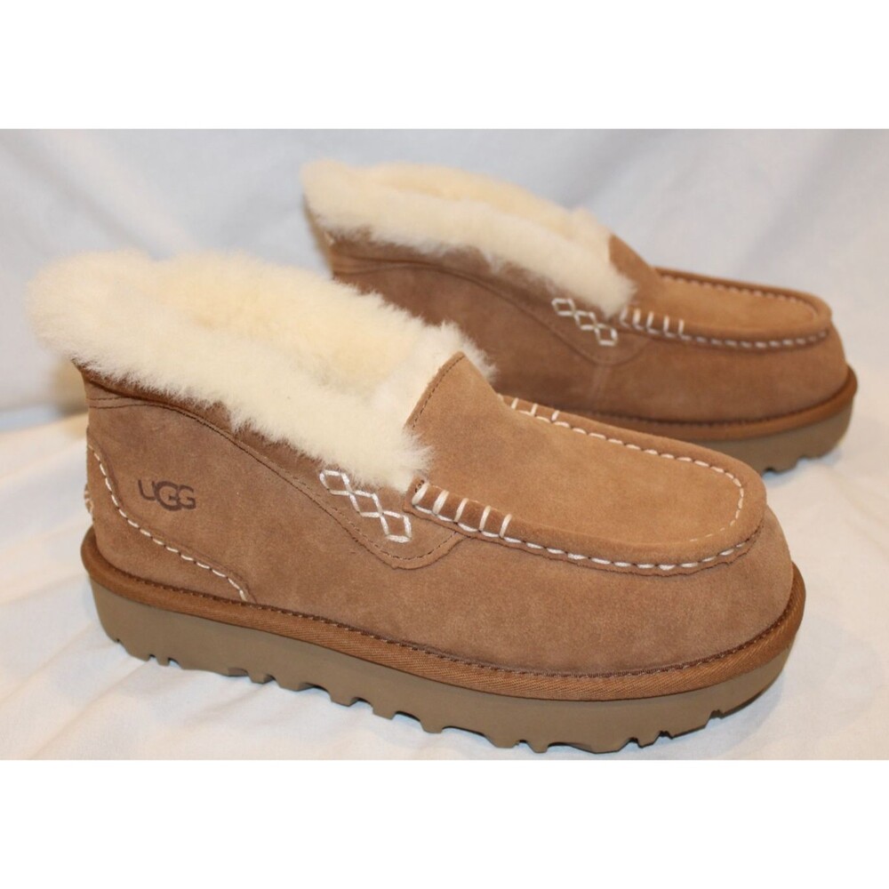 UGG ANSLEY PARC WOMEN'S SUEDE SLIPPERS BOOTIES CHESTNUT US 6 EU 37 NIB